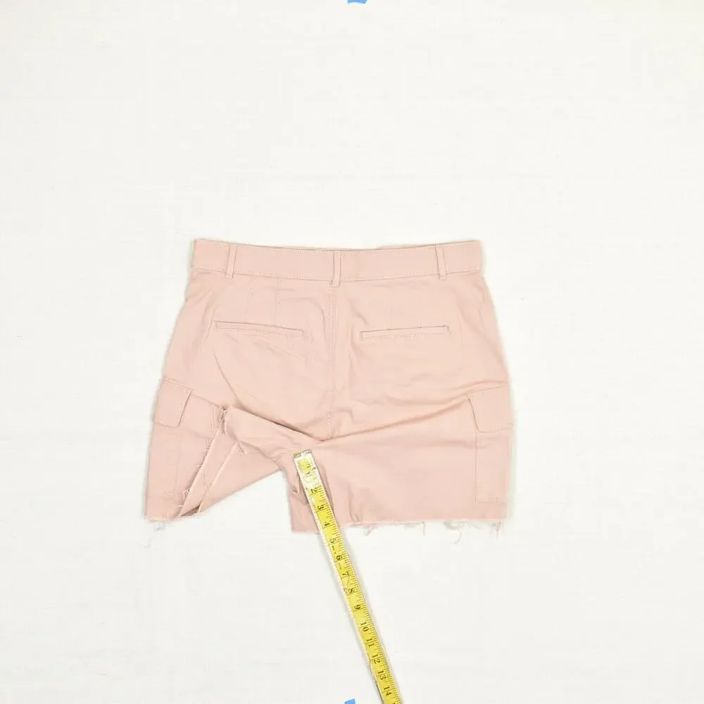 Loft Women Cargo Shorts Zip Solid Pockets Cotton Pink Size 8